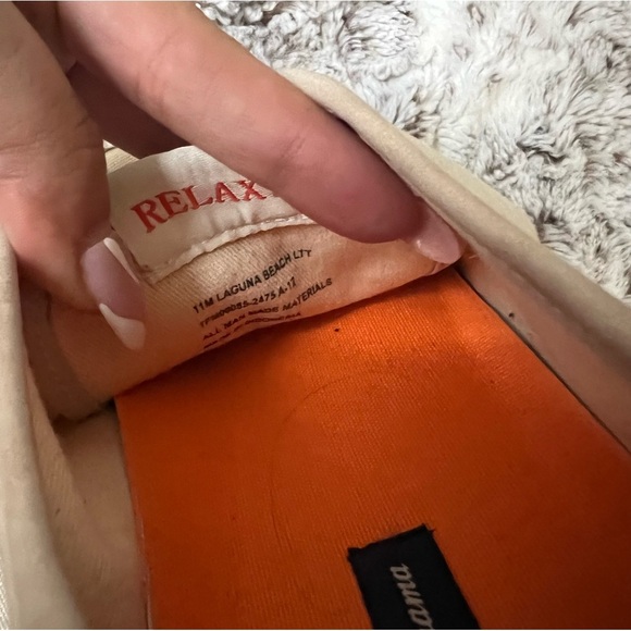 Tommy Bahama Relax Laguna Beach Cream White Lace Up Sneaker Brown Gum Sole - Picture 3 of 5